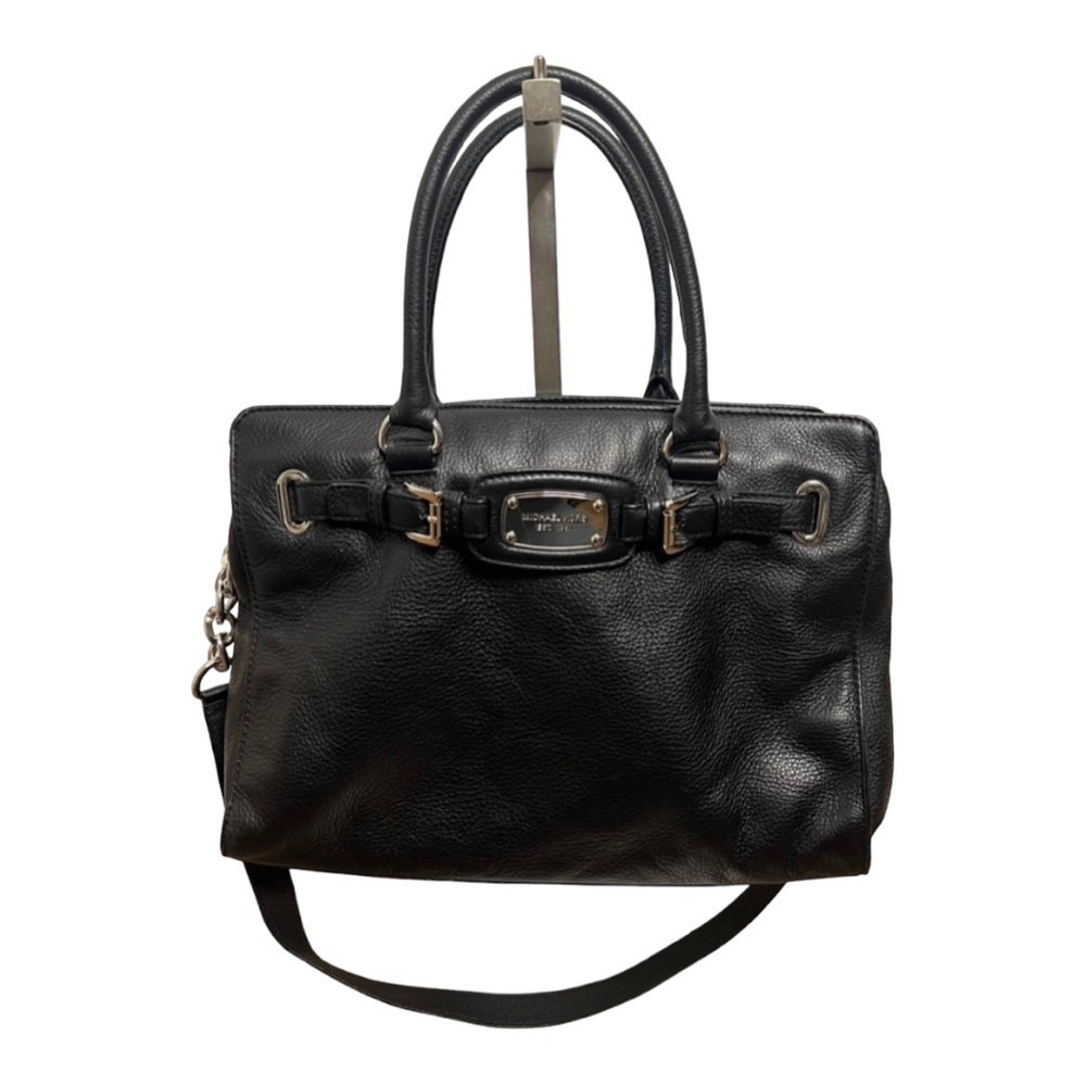 Michael Kors black pebble leather tote bag